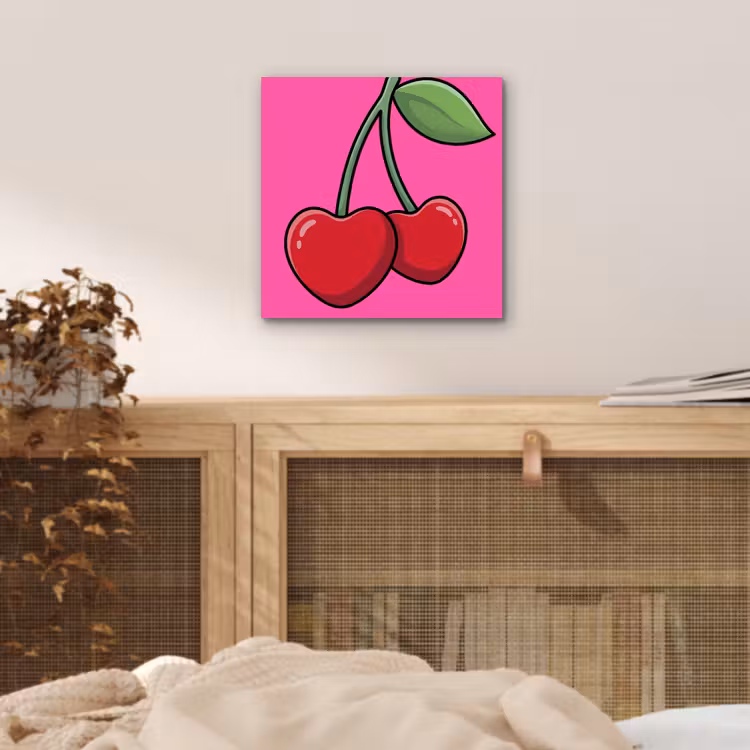 Aluminium schilderij - Kers - Roze - Fruit — 5