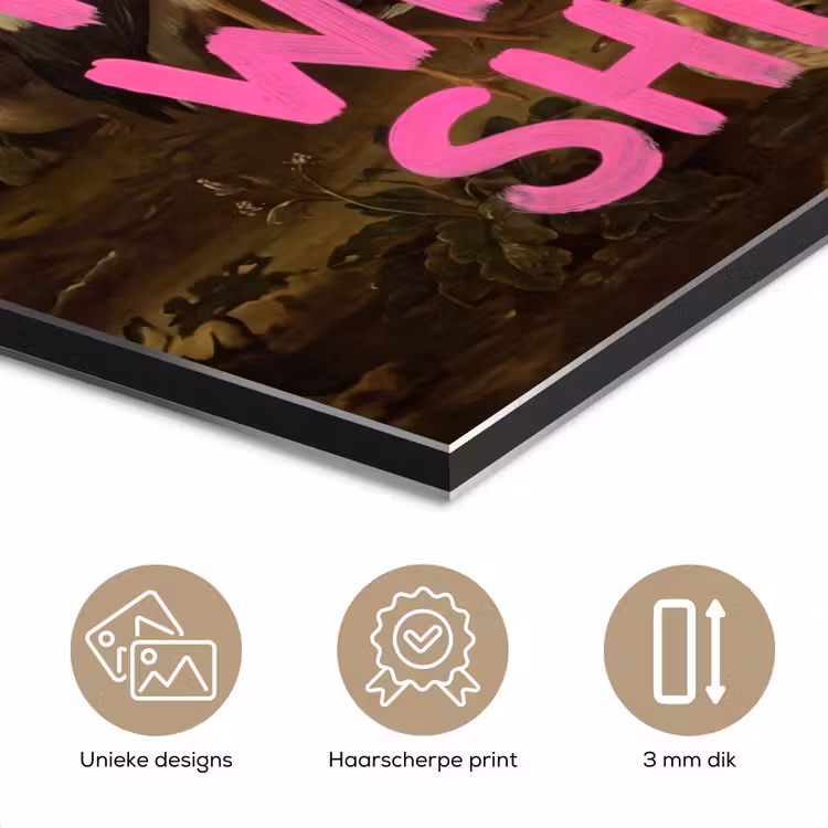 Aluminium schilderij - Klassiek - Humor - Roze — 3