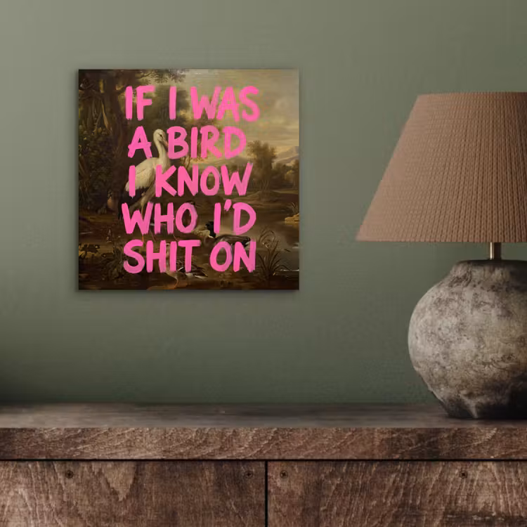 Aluminium schilderij - Klassiek - Humor - Roze — 4