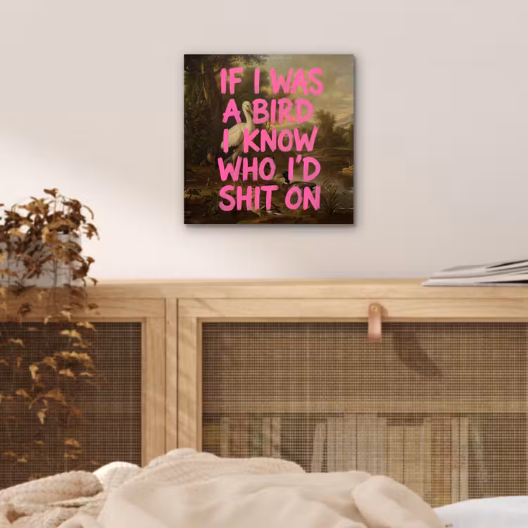 Aluminium schilderij - Klassiek - Humor - Roze — 5