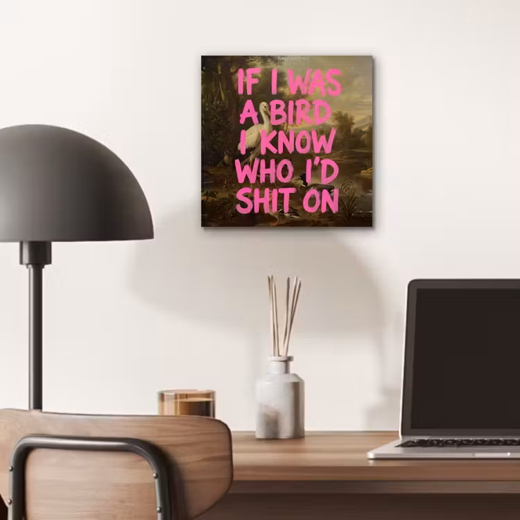 Aluminium schilderij - Klassiek - Humor - Roze — 7