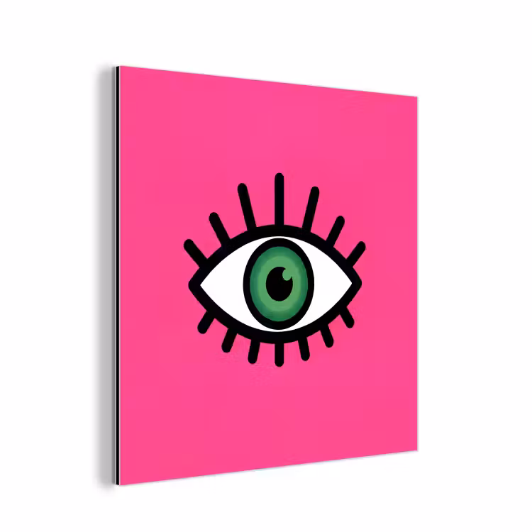 Aluminium schilderij - Minimalistisch - Oog - Roze — 1