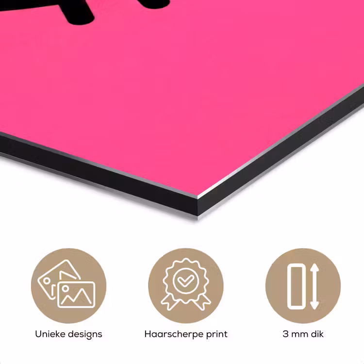 Aluminium schilderij - Minimalistisch - Oog - Roze — 3