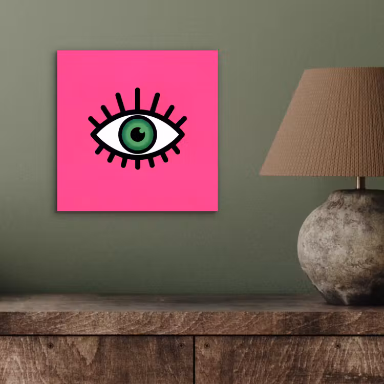 Aluminium schilderij - Minimalistisch - Oog - Roze — 4