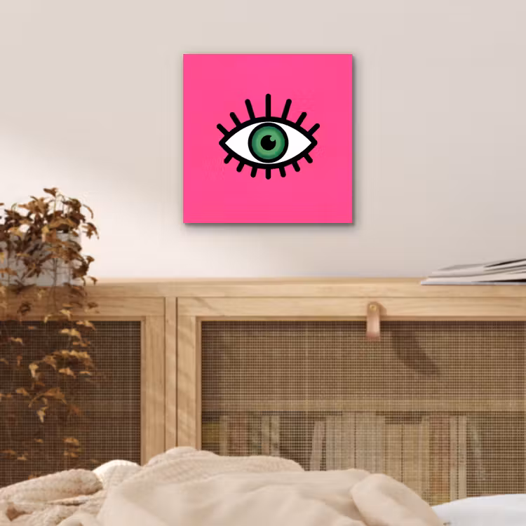 Aluminium schilderij - Minimalistisch - Oog - Roze — 5