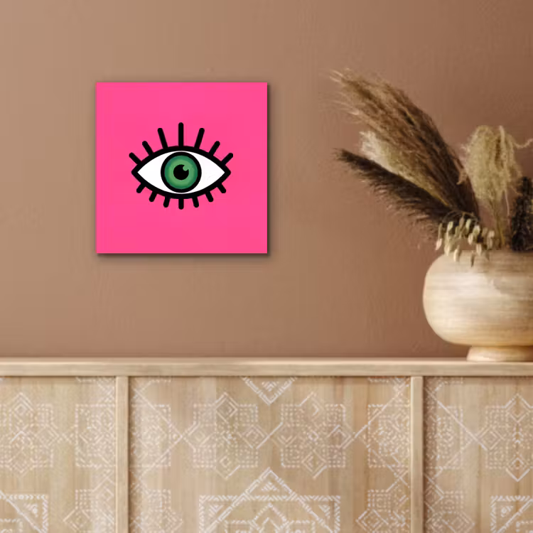 Aluminium schilderij - Minimalistisch - Oog - Roze — 6