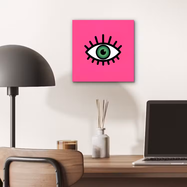 Aluminium schilderij - Minimalistisch - Oog - Roze — 7