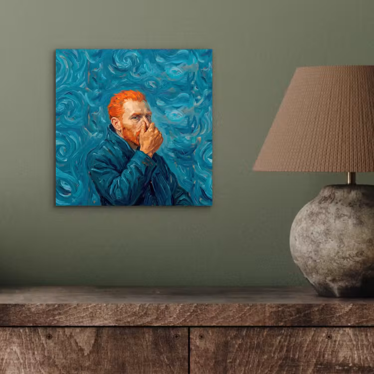 Aluminium schilderij - Portret - Klassiek - Blauw — 4