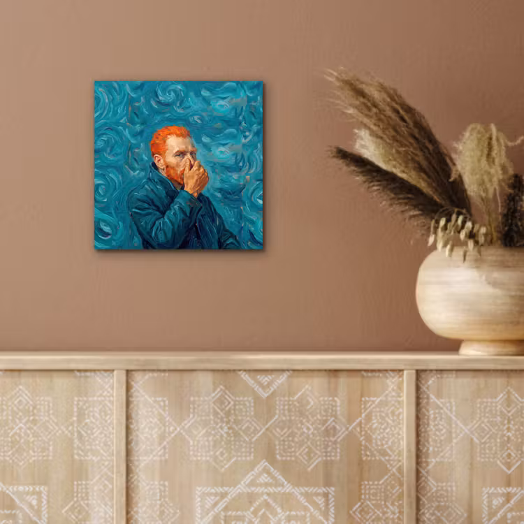 Aluminium schilderij - Portret - Klassiek - Blauw — 6