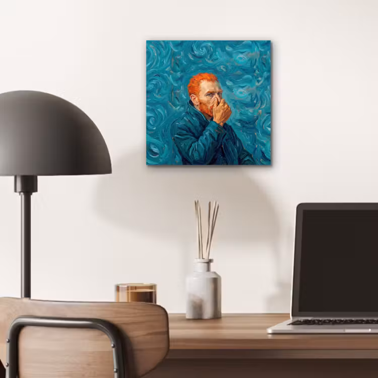 Aluminium schilderij - Portret - Klassiek - Blauw — 7