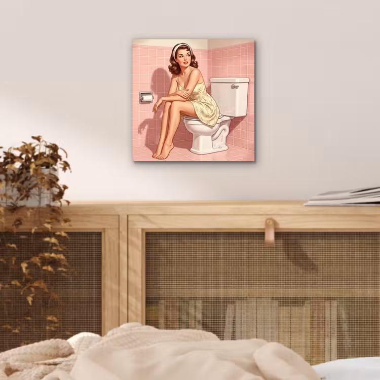 Aluminium schilderij - Roze - Retro - Vrouw — 5