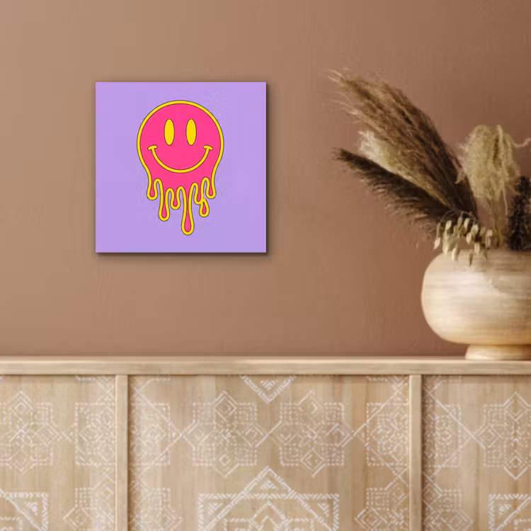 Aluminium schilderij - Smiley - Drip - Neon — 6