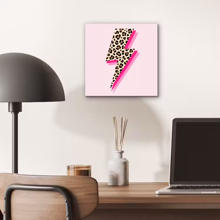 Aluminium schilderij - Stippen - Roze - Bliksem — 7