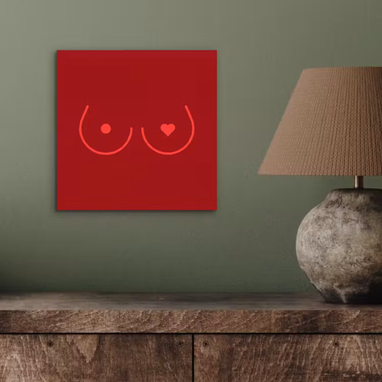 Aluminium schilderij - Minimalistisch - Lijnillustratie - Rood — 4
