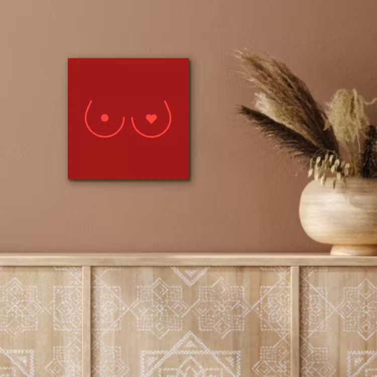 Aluminium schilderij - Minimalistisch - Lijnillustratie - Rood — 6