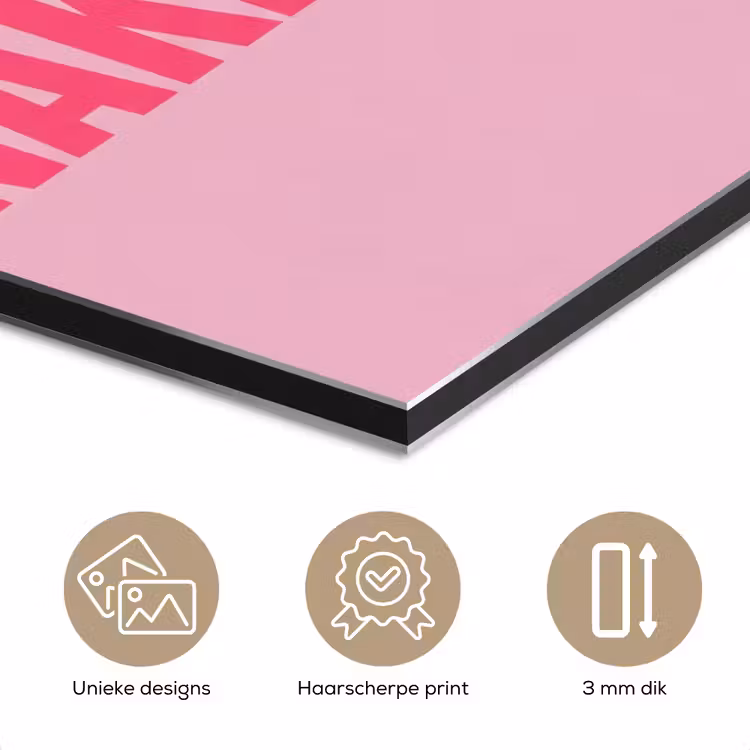 Aluminium schilderij - Tekst - Modern - Roze — 3