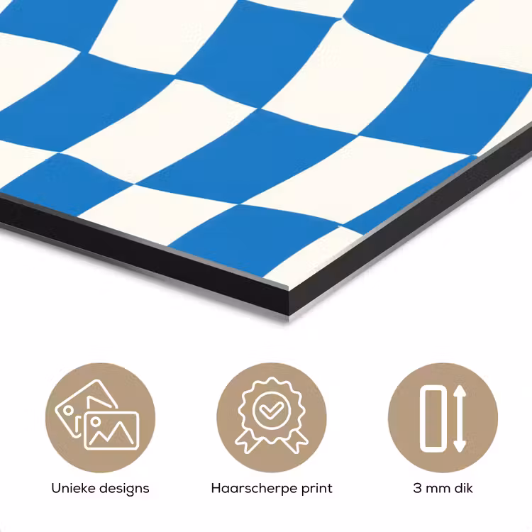 Aluminium schilderij - Golvend - Patroon - Blauw — 3