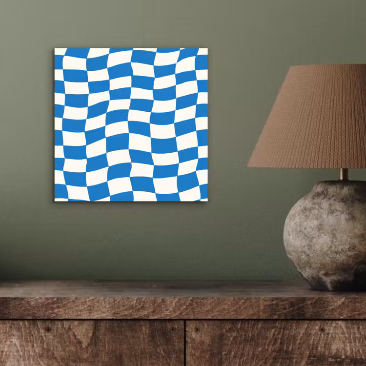 Aluminium schilderij - Golvend - Patroon - Blauw — 4