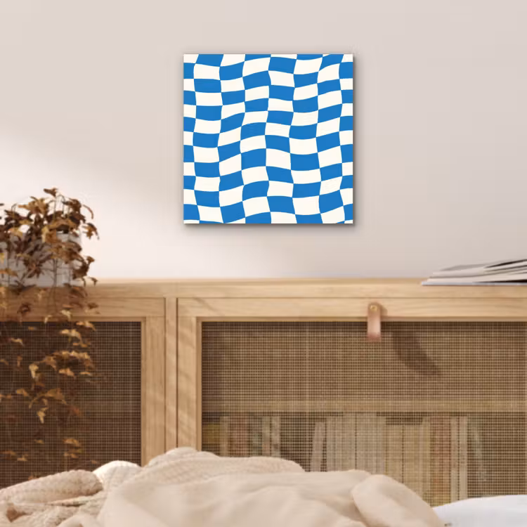 Aluminium schilderij - Golvend - Patroon - Blauw — 5
