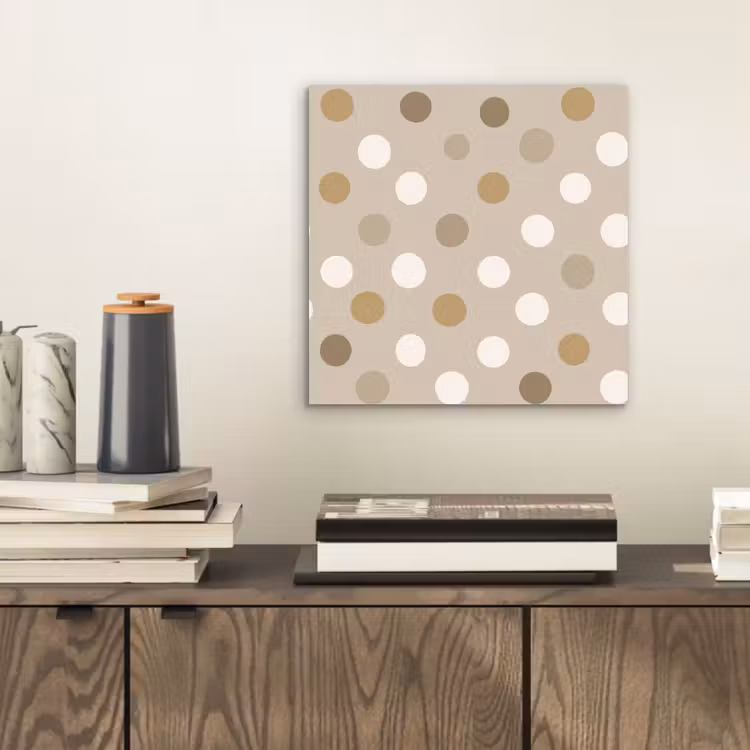 Aluminium schilderij - Polka - Dots - Beige — 2