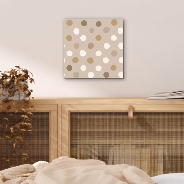 Aluminium schilderij - Polka - Dots - Beige — 5