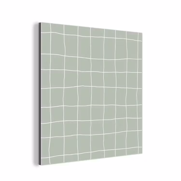 Aluminium schilderij - Ruitpatroon - Golvend - Groen — 1