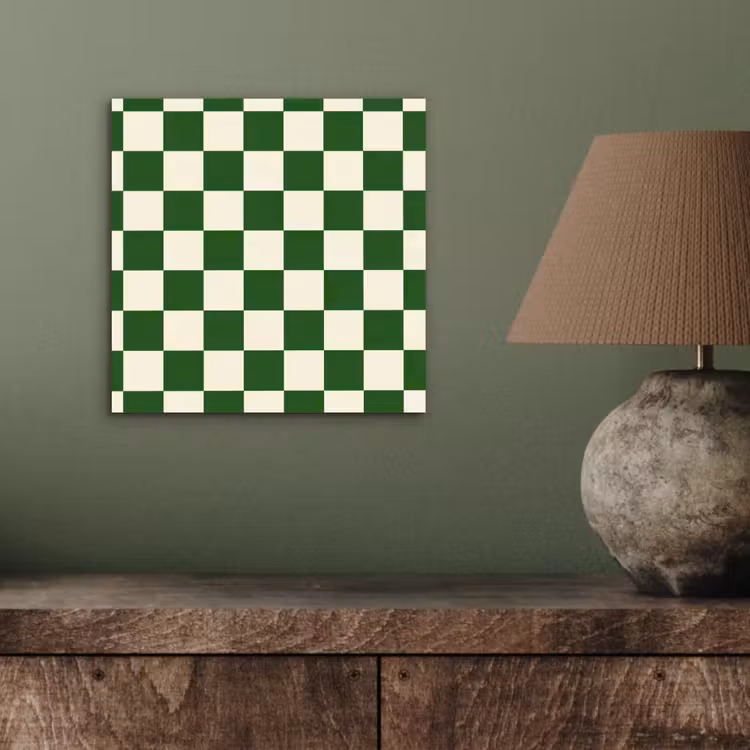 Aluminium schilderij - Schaakbord - Patroon - Groen — 4