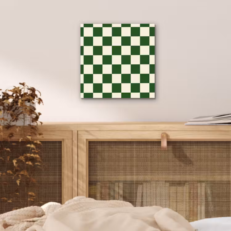 Aluminium schilderij - Schaakbord - Patroon - Groen — 5
