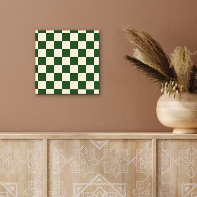 Aluminium schilderij - Schaakbord - Patroon - Groen — 6