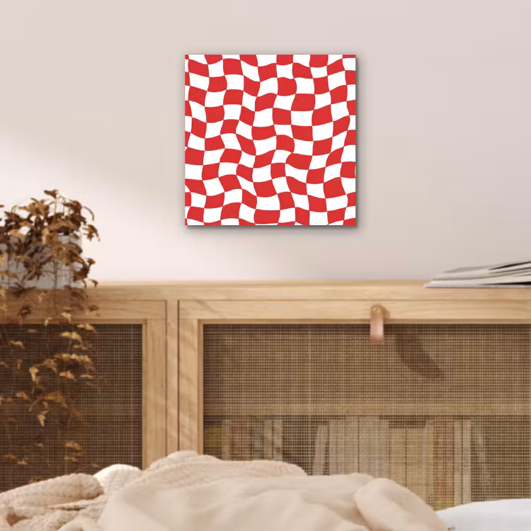 Aluminium schilderij - Golvend - Patroon - Rood — 5