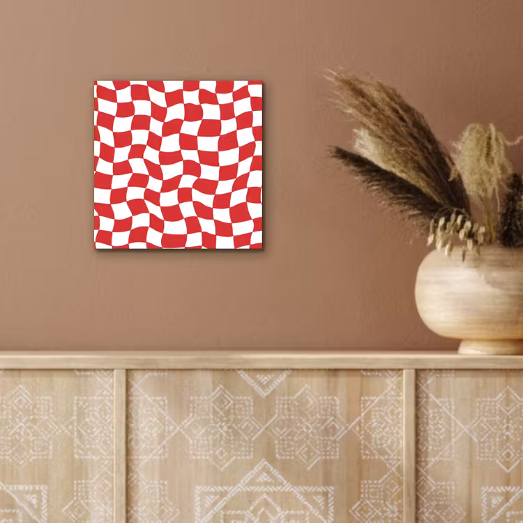 Aluminium schilderij - Golvend - Patroon - Rood — 6