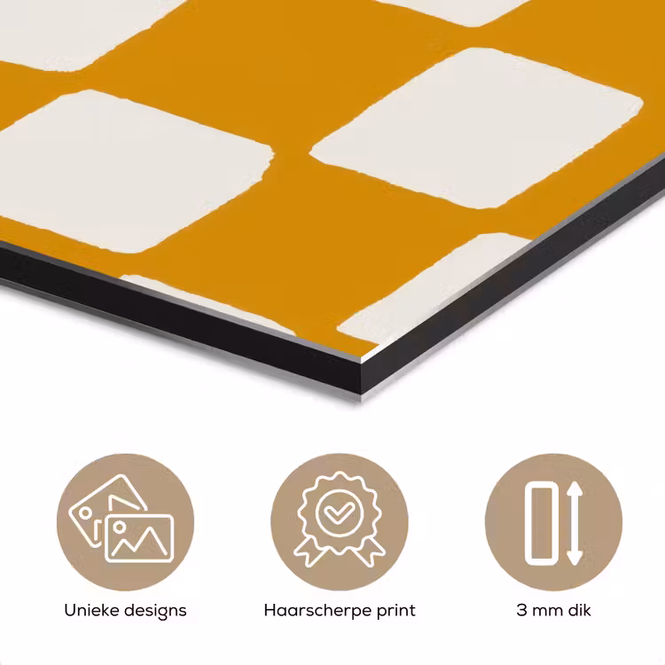 Aluminium schilderij - Grafisch - Patroon - Oker — 3