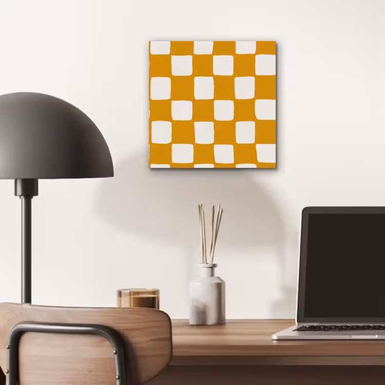 Aluminium schilderij - Grafisch - Patroon - Oker — 7
