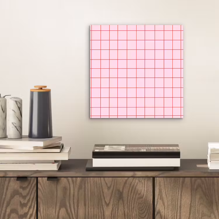 Aluminium schilderij - Raster - Patroon - Roze — 2
