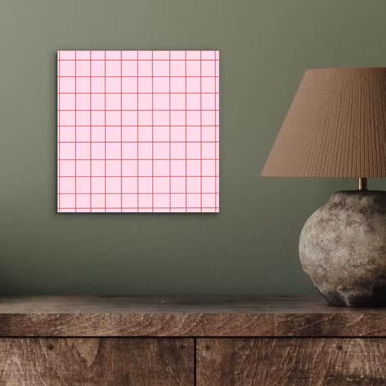Aluminium schilderij - Raster - Patroon - Roze — 4