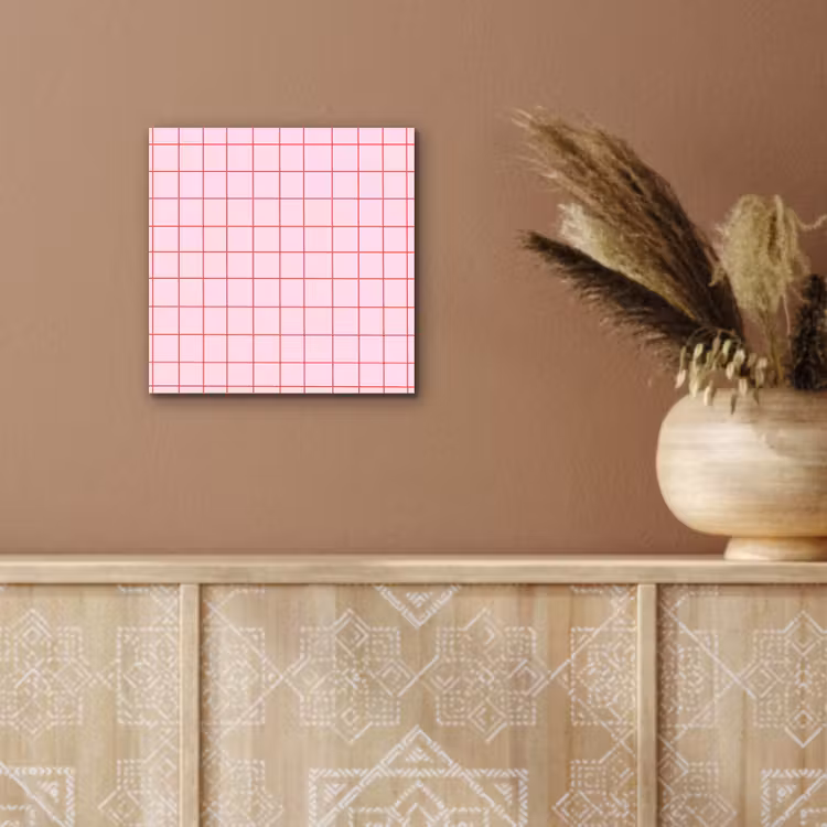 Aluminium schilderij - Raster - Patroon - Roze — 6