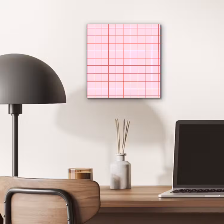 Aluminium schilderij - Raster - Patroon - Roze — 7