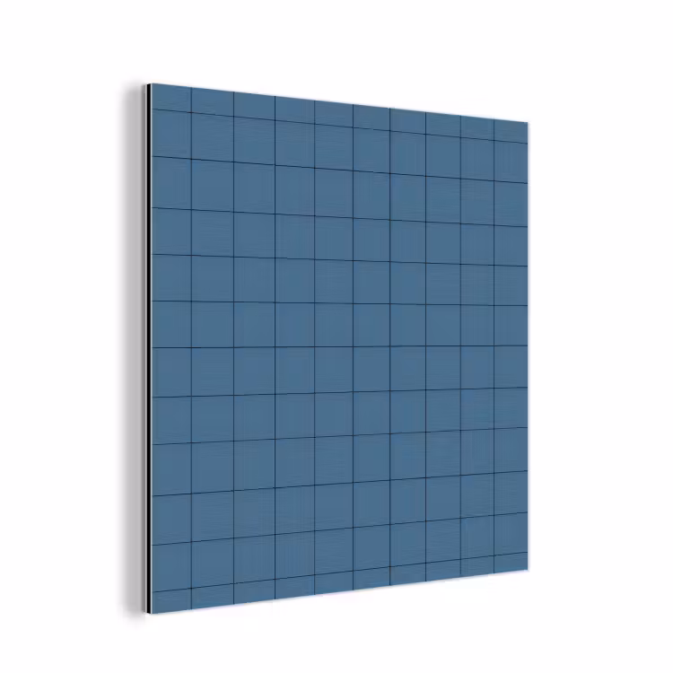 Aluminium schilderij - Ruiten - Geometrisch - Blauw — 1