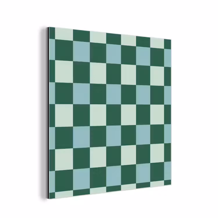 Aluminium schilderij - Schaakbord - Klassiek - Groen — 1
