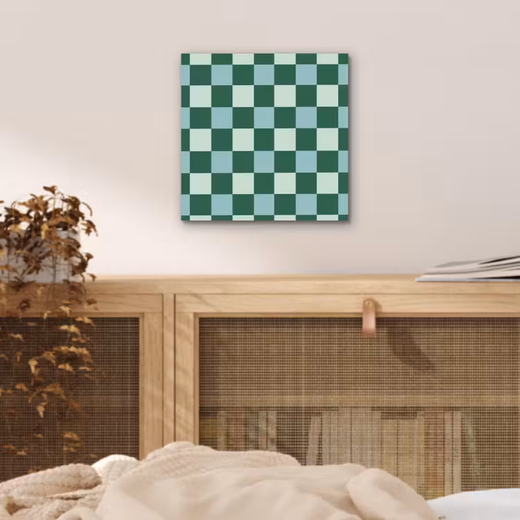 Aluminium schilderij - Schaakbord - Klassiek - Groen — 5