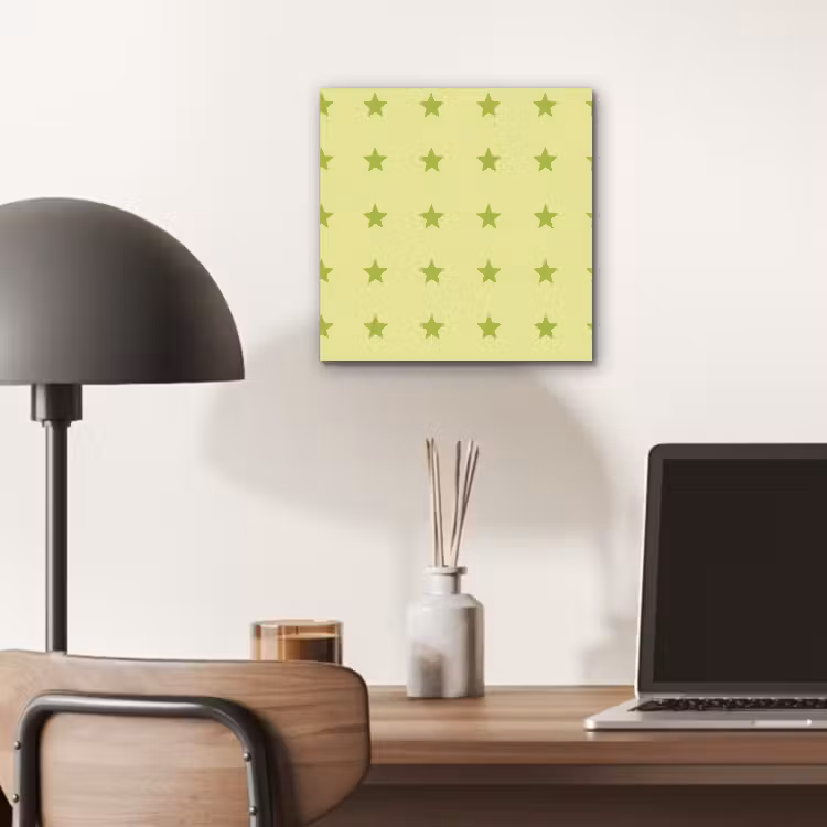 Aluminium schilderij - Sterren - Patroon - Groen — 7