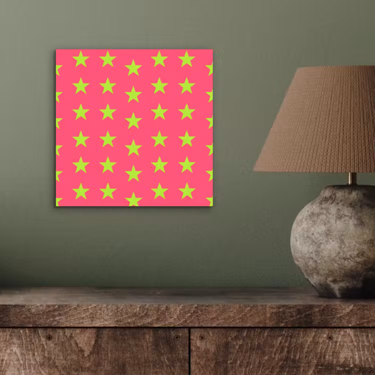 Aluminium schilderij - Sterren - Patroon - Roze — 4