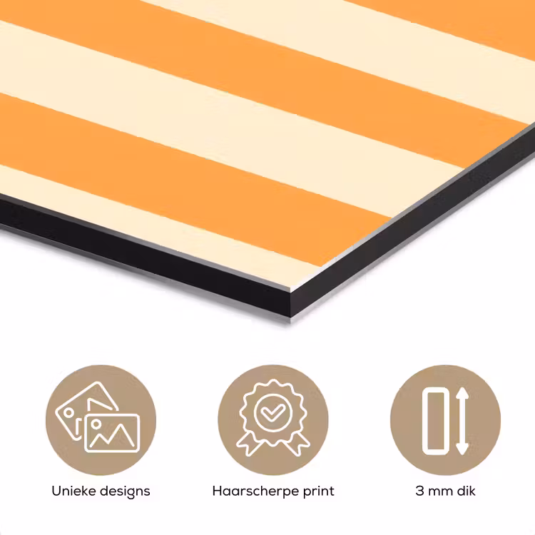 Aluminium schilderij - Strepen - Patroon - Oranje — 3