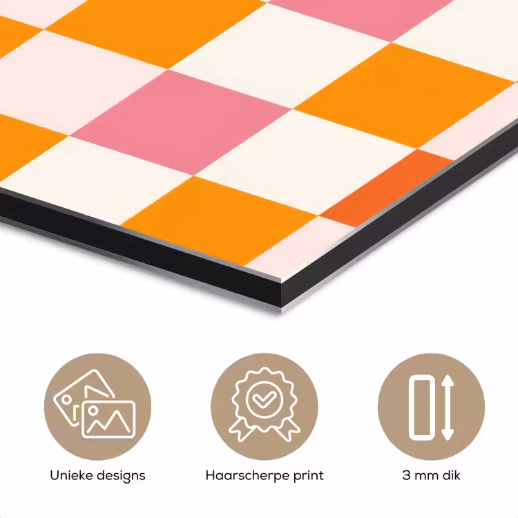 Aluminium schilderij - Vierkant - Patroon - Oranje — 3