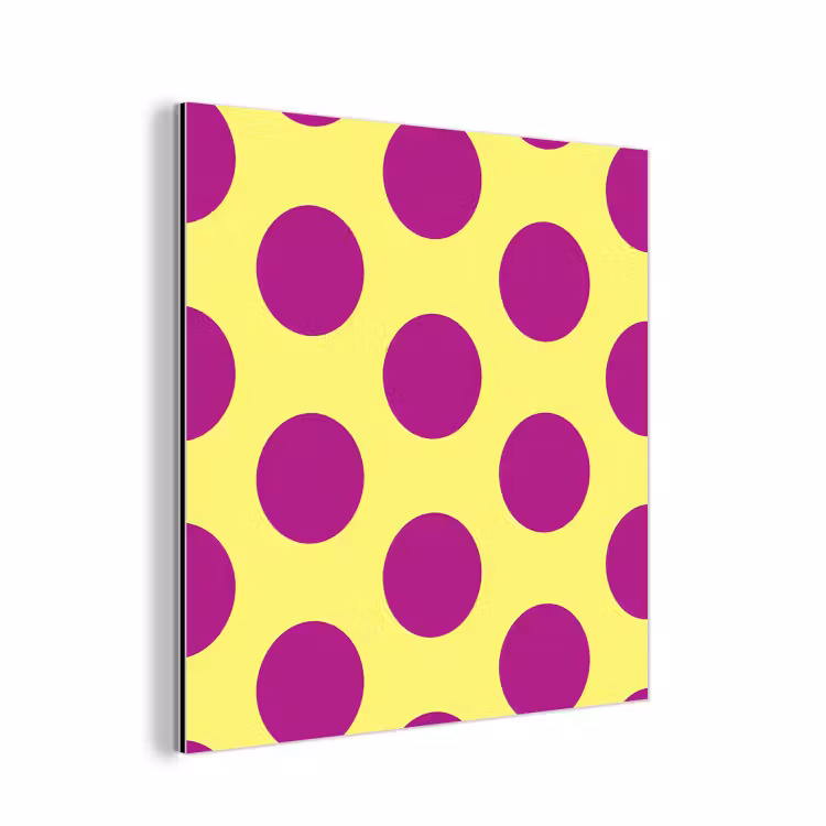 Aluminium schilderij - Dots - Klassiek - Geel — 1