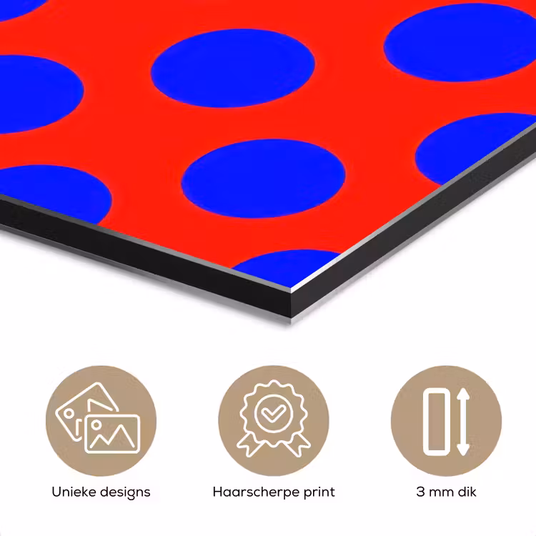 Aluminium schilderij - Dots - Klassiek - Rood — 3