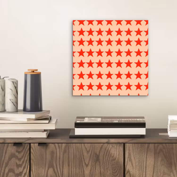 Aluminium schilderij - Patroon - Sterren - Rood — 2