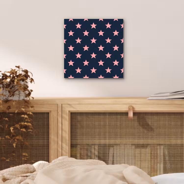 Aluminium schilderij - Patroon - Sterren - Roze — 5