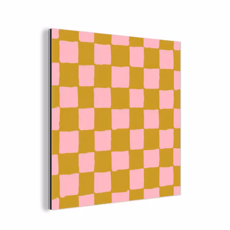 Aluminium schilderij - Patroon - Vierkant - Roze — 1