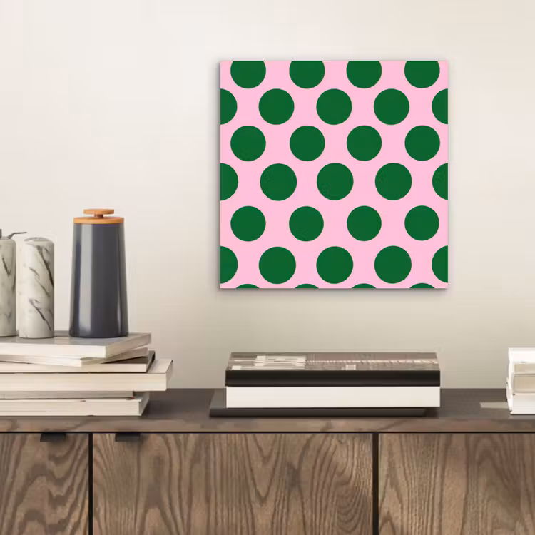 Aluminium schilderij - Polkadots - Patroon - Groen — 2